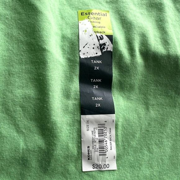 Tek Gear Women's Plus Size Racerback Tank Fresh Lime SZ 2X: NWT - Picture 4 of 6